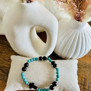 Bracelet croix bleu & noir
