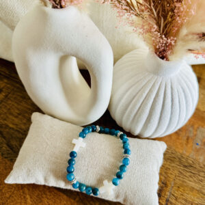 Bracelet croix bleu & blanc