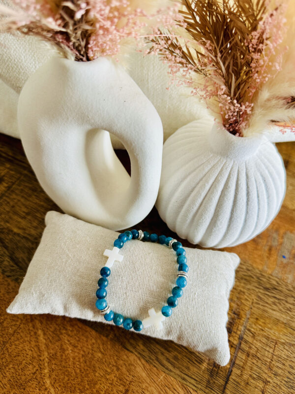 Bracelet croix bleu & blanc