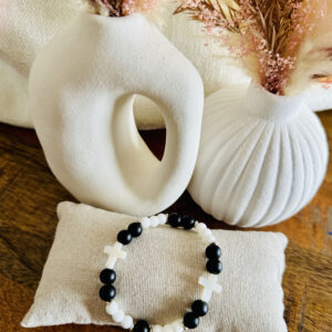 Bracelet croix noir & blanc