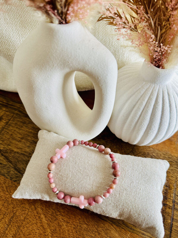 Bracelet croix rose