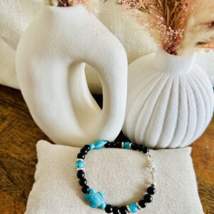 Bracelet tortue turquose & noir