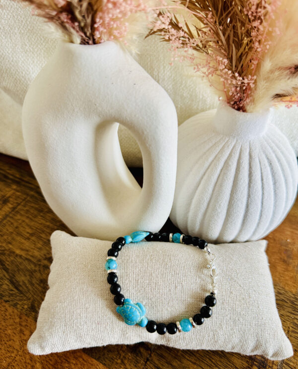 Bracelet tortue turquose & noir