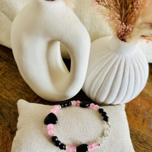 Bracelet coeur rose & noir