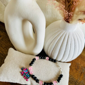 Bracelet breloque éléphant rose