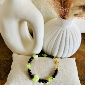 Bracelet vert clair & noir