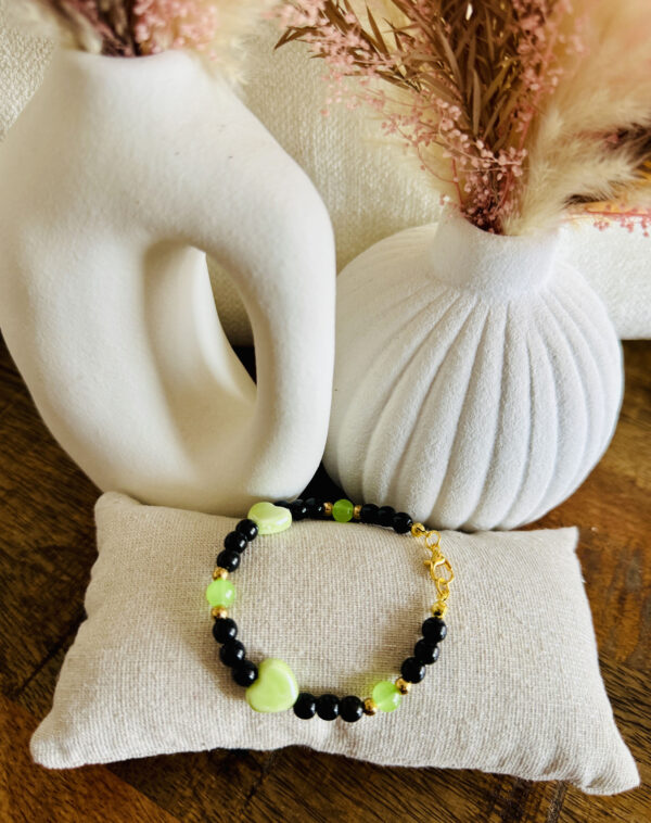Bracelet vert clair & noir