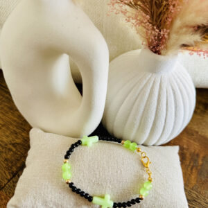 Bracelet croix vert clair