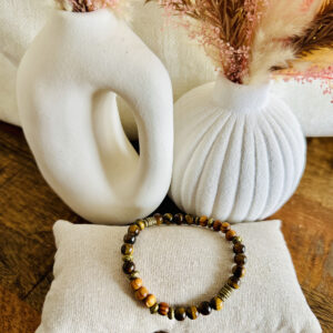 Bracelet bois & oeil du tigre