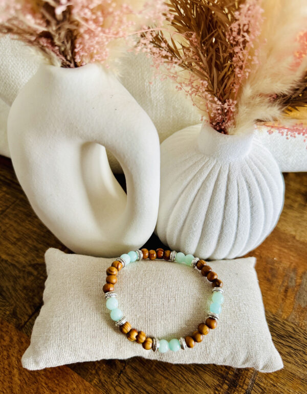 Bracelet bois & turquoise